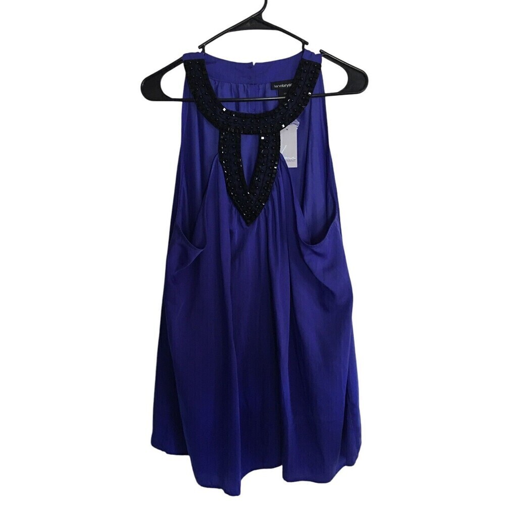 Lane Bryant Top Women's Size 22 Purple Blue Black Beaded